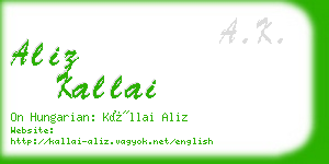 aliz kallai business card